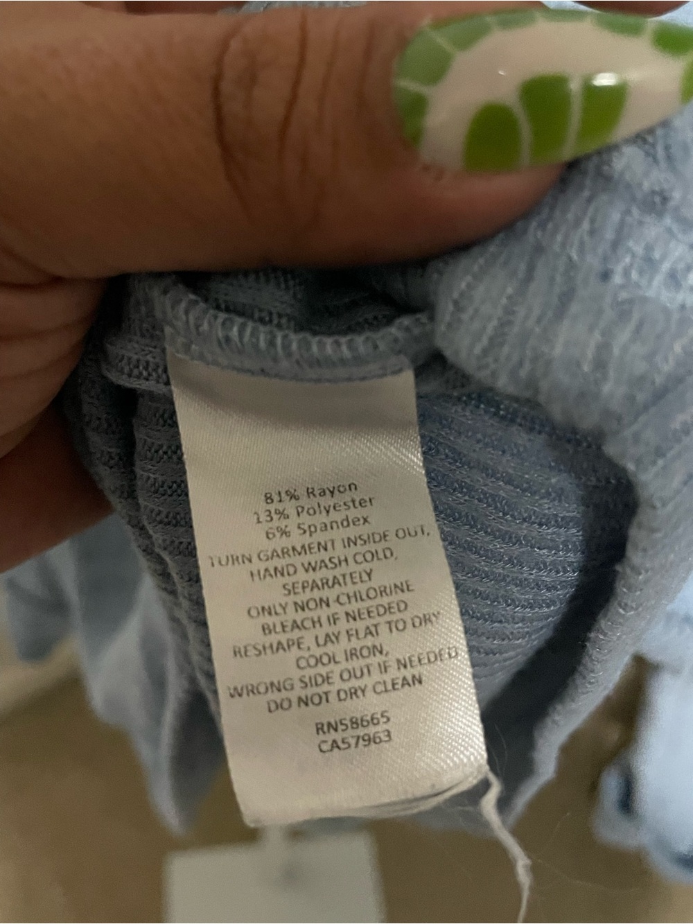 Caslon Pale Blue Ribbed Crewneck Top - Picture 7 of 7